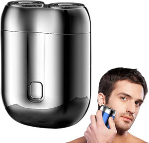 New Model Mini Dual-Head Electric Shaver for Men 2025 Upgraded Pocket Shaver USB Mini Shavers Washable Double Head Rechargeable Waterproof Compact for Travel (Silver)