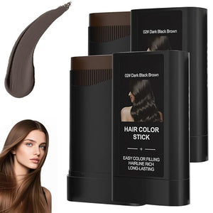Portable Hair Dye Comb for Gray Hair Coverage 2025 New Convenient Comb Hair Dye for Quick Touch-ups Instant Hair Color Stick with Comb for Women and Men (2Pcs Black-Brown)