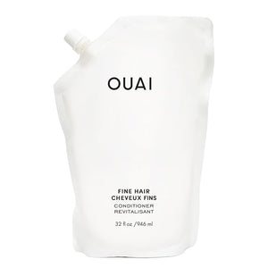 OUAI Fine Hair Conditioner Refill - Volumizing Conditioner Made with Keratin Biotin and Chia Seed Oil - Adds Softness Bounce and Volume - Free from Parabens Sulfates and Phthalates (32 Oz)