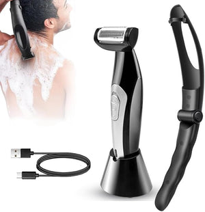 Back Shavers for MenNon-Slip Back Hair Removal and Body ShaverExtra-Long Detachable Handle Body Hair Trimmer ith Safety BladeWet or Dry Shaving