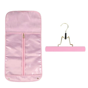 Silk Hair Extension Storage Bag Portable Satin Wig Bags Storage Bags with Hanger for Hairpieces Wooden Hanger Carrier Satin Bags for Wigs Hair Display