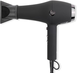 L'ANGE HAIR Soleil Professional Hair Dryer | 3 Heat Settings &amp; 2 Airflow Settings | Cool Shot Locks-in Style | Professional Length Cord | Best Lightweight Hair for Smooth Blowouts (Black)