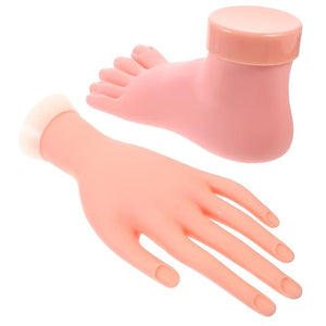 2pcs Left Hand Model Tool Bendable Nail Hand False Hand for Nail Practice Nail Art Foot Model Hand Foot Manicure Training Foot Manicures Fake Hand Equipment