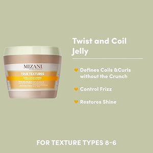 Mizani True Textures Twist and Coil Paraben &amp Silicone-Free Jelly - Provides Touchable Texture With Coconut Oil For Curly Hair