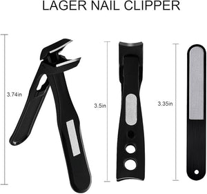 Nail Clippers for Seniors Wide Jaw Fingernail Clippers and Angled Head Toenail Clippers for Thick Nail Professional German Nail Clippers for Men Women &amp Pregnant (Black 3)