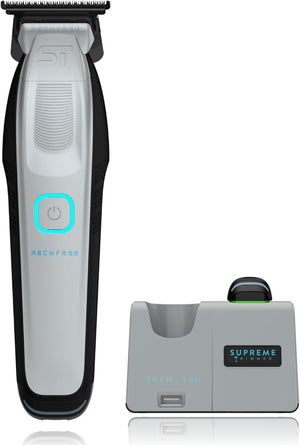 Supreme Trimmer Recharge ST777 ? Professional Barber Trimmer with 2 Removable Batteries | 8000 RPM Motor Zero Gap DLC Blades Smart Charging Dock USB-C Fast Charge