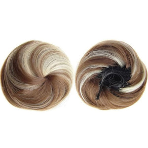 SONGCHAO Fake Hair Bun 1 Pack Donut Bun with Drawstring Ponytail Hair Extensions Synthetic Curly Bun Wig Hair Slices Hair Bun for Women Hair Accessories (Color : 6H613)