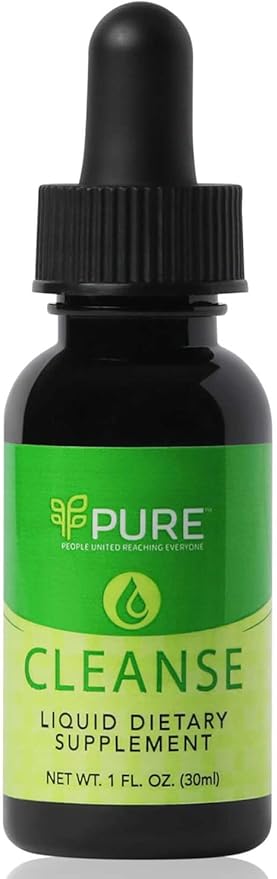 PURE Cleanse Liquid 1oz. - Nature's Gentle Cleanse with Cascara Sagrada for Occasional Constipation Promotes Digestive Health Vegan-Friendly Contains Probiotics for Optimal Gut Health Support