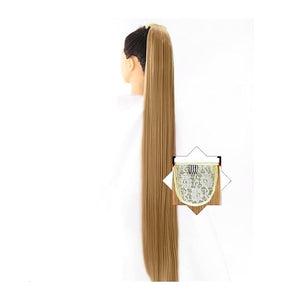 Hair Accessories 1 Pack Long Straight Drawstring Hair Clip Ponytail Extension Synthetic Wig Hair Extensions Bun for Everyday Party Use Hair Pieces For Women(0965CM)