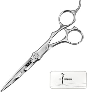 Wet and Dry Cut Professional Hair Cutting Scissors Barber Shears Japanese Aichi SUS440C Stainless Steel Salon Haircut (6.0 Wet&ampDry Cut)