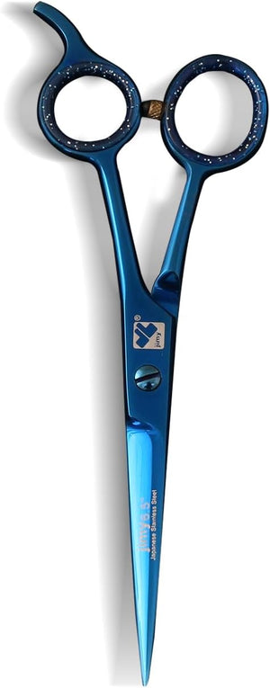 Jimy Hair Cutting Scissors Thinning Shears Kit Professional Barber Hairdressing Texturizing Salon Razor Edge Scissor Japanese Stainless Steel (Blue)