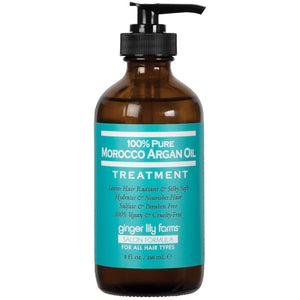 Ginger Lily Farms Salon Formula 100% Pure Morocco Argan Oil Treatment for All Hair Types, 100% Vegan &amp; Cruelty-Free, 8 fl. oz.