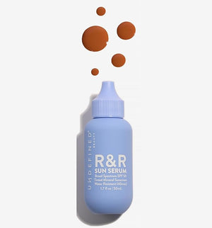 Undefined Beauty R&amp;R Sun Serum SPF 50 PA++++ Tinted Mineral Sunscreen with Niacinamide, Water Resistant Broad Spectrum Protection &amp; Blue Light Defense (Deep Tint)