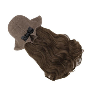 Wig Hat for Women Long Wavy Curly Hair Extensions Synthetic Wave Hat Perfect for Girls Women Bride Stylish Accessory