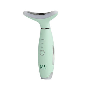 Mario Badescu Triple Light Thermal Face and Neck Massager Red Blue &amp Green LED Light Therapy Facial Device Warm Massage &amp Vibrations for Firming Sculpting &amp Radiant Skin