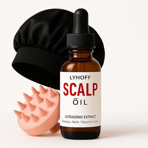 Hair Growth Oil with Ultrasonic Micronized Rosemary Nettle &amp Jojoba Oil ? Deep Absorption Treatment for Hair Regrowth &amp Thinning Hair ? Vegan Chemical-Free ? Bonnet &amp Massager Included ?