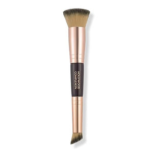Charlotte Tilbury Hollywood Complexion &amp Foundation Brush - 2-in-1 Contour &amp Foundation Makeup Brush with No-Shed Synthetic Fibers - Flawless Base &amp Precision Blending Tool