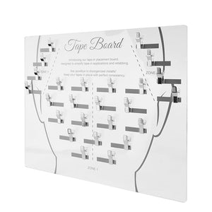 Tape Placement Board with 25 Clips Acrylic Hair Extensions Hanger Carrier with Head Chart Hair Display Holder Rack for Tape In Hair Extensions Hairpin Hair Styling Hairdressing