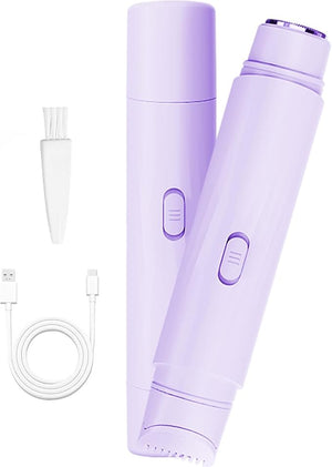 New Pinsliee Electric Razors for Women Glowhave Double Headed Bikini Trimmer Body Hair Shaver Travel Razors for Women Suitable for Underarms Legs ArmsFace (Pink Purple)