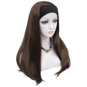 Aimole Long Straight 3/4 Women's Wigs Hair Piece Synthetic Hair with Black Headband (31)