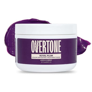 Overtone Semi Permanent Hair Color Conditioner, Royal Plum, 8 oz, Nourishing, Damage-Free, Color Depositing Mask for All Hair Types with Shea Butter &amp; Coconut Oil, Vegan &amp; Cruelty-Free