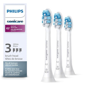 Philips Sonicare G2 Optimal Gum Care Brush Heads Genuine Replacement Toothbrush Heads White 3 Pack HX9033/65