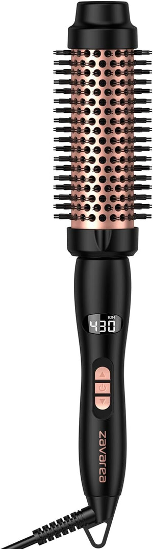 Thermal Round Brush 1.5 inch Blowout Brush with Ceramic Barrel &amp Negative Ions Tech Makes Hair Smoother Get Natural Curls Heated Styler Tool for All Hair Type Dual Voltage