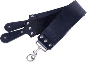 ROYAL SHAVE 3 Latigo Leather Straight Razor Strop with Handle - For Straight Razor Sharpening- Made in USA (Black)