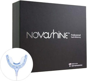 Novashine Professional Teeth Whitening Kit for Him: Advanced Blue LED Light Concentrated Peroxide Gel Smartphone Adapter Travel Bag &amp 2-Year Warranty