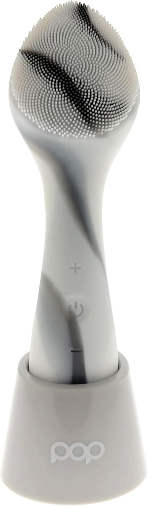 Pop Sonic Spade Facial Cleansing Device - Facial Massager to Cleanse Massage &amp Infuse - Soft Silicone Bristles w/ 12000 Vibrations Per Minute - Waterproof Face Brush Cleanser