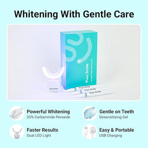 Teeth Whitening Kit ? LED Light &amp Whitening Gel with Remineralization Syringes ? Professional-Grade Whitening for Sensitive Teeth ? Removes Stains from Coffee Wine &amp Smoking