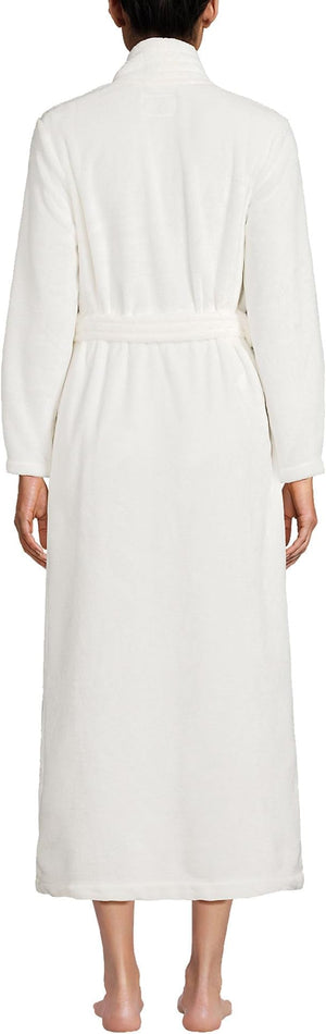 Lands' End Women's Cozy Plush Long Wrap Robe