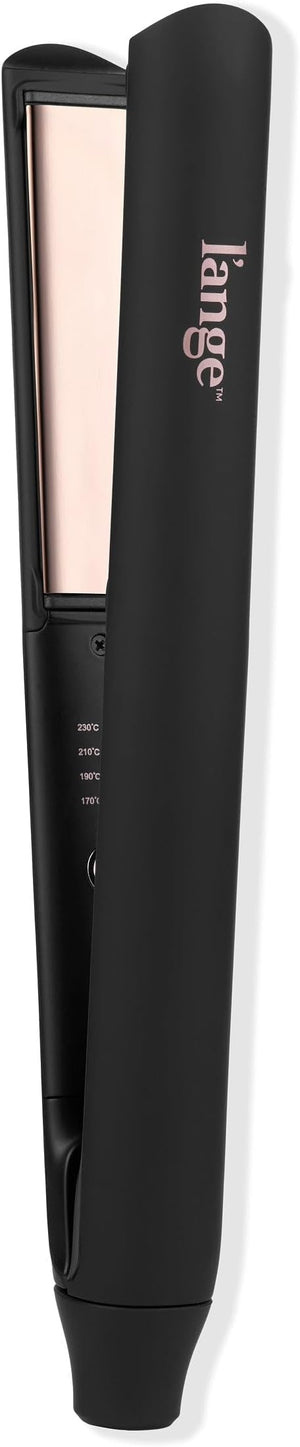 L'ANGE HAIR Straight Forward Titanium Flat Iron ? 1¡± Floating Plates | Dual Voltage | 360¡Æ Swivel Cord | Auto Shut-Off | Safety Cool Tips | Ideal for Straightening Curling and Waving (Black)