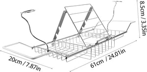 Over The Tub Racks Shower Organizer Bathtub Wine Holder Chrome Bath Storage Extendable Tray