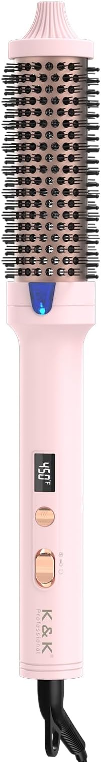 K&ampK 1.5 inch Blowout Look -Thermal Brush Creates Root Volume &amp Loose Curls Volume Curls Dual Voltage Cool-AIR TECH Hair Styling Tool