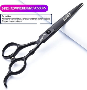 SHARONDS 6/7 Inch Professional 440C Hair Cutting Scissor Salon Hairdressing Thinning Shears Perfect for Barber and Home Use (6 in cut)