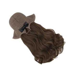 Wavy Curly Wig Hat for Women and Long Hair Extension Fashion Accessory Lightweight Blendable Hairpiece Natural Look Styling for Daily Wear and Parties