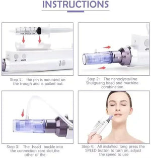 Portable Electric Home Needle-Free Facial Rejuvenation Skin Care Tool Hydrating Instrument delivery 2 Sets of Ink cartridges USB Charging Beauty Instrument