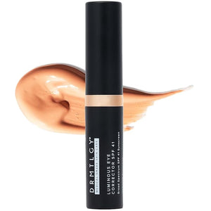 DRMTLGY Luminous Eye Corrector SPF 41 Under Eye Color Corrector for Dark Circles Anti-Aging Tinted Eye Cream Hydrating Eye Serum with Peach Undertone Tan