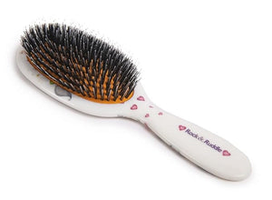 Rock &amp Ruddle Natural Mixed Boar Bristle Hair Brush for Women and Kids (Large 21 cm) - Perfect for Wet or Dry Hair Detangling Smoothing Blowdrying - Designed &amp Made in UK - Unicorns Design