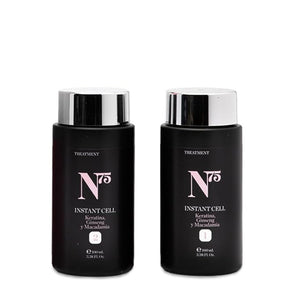 N75 Instant Cell Hair Treatment 2-Step Kit 100ml ? Deep Repair &amp Anti-Frizz for Damaged Hair ? Rejuvenating Keratin Formula with Ginseng &amp Macadamia ? Safe for All Hair Types