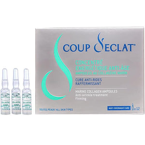 Coup d'Eclat 12 Piece Marine Collagen Ampoules - Anti-Aging Skin Care Rejuvenating Facial Serum for Fine Lines &amp Wrinkles Plumping &amp Hydrating 12 Ampoule Serum for Face