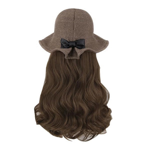 Wavy Curly Wig Hat for Women Hair Extensions Accessory Natural Look for Daily Wear Cosplay and Special Occasions