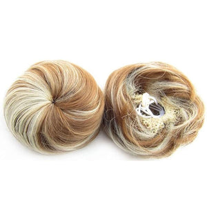 EARSHOT Hair Buns Hair Piece 1 Pack Donut Bun with Drawstring Ponytail Hair Extensions Synthetic Curly Bun Wig Hair Slices Hair Bun for Women Hair Accessories For Girls (Color : 12H613)