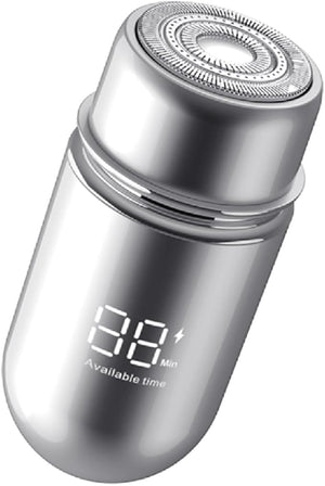 Mini Portable Electric Shaver13000 RPM Painless &amp SilentIPX7 WaterproofUSB-C Fast Charge Automatic Induction Travel Razor for Men/Women (Silver)