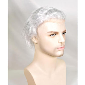 Men's Toupee 10¡¿8 European Virgin Human Hair Toupee Hair pieces for Men Thin Skin Hair Replacement System Lace Front+ Mono Net with PU around Base for Men (#1b mix 90% grey synthetic hair)