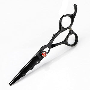 Hair Cutting Scissors, Professional JP 440c steel 6 inch 7 colors flame gem hair scissors haircut thinning barber cutting shears hairdressing scissors BY ZZYY (Color : Brown)