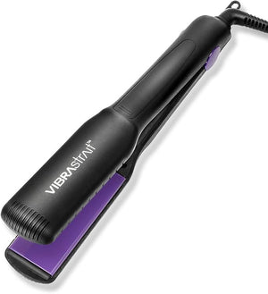 Essential Vibrating Ceramic Tourmaline Ionic Flat Iron 1.5-inch - Fast Frizz-Free Ceramic Hair Straightener with Easy Gentle Glide for Waves Curls Smooth Hair