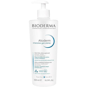 Bioderma Atoderm Intensive Gel-Cream Soothing Body Moisturizer for Dry to Atopic Sensitive Skin 24-Hour Hydration 16.9 Fl Oz