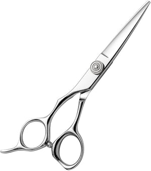 AOLANDUO Hair Scissors Professional Left Handed, VG10 Steel Left Handed Barber Shears, Razor Edge, Offset Ergonomic, Precision Hair Cutting Scissors for Salon &amp; Home, 1 Count, 5.5 Inch